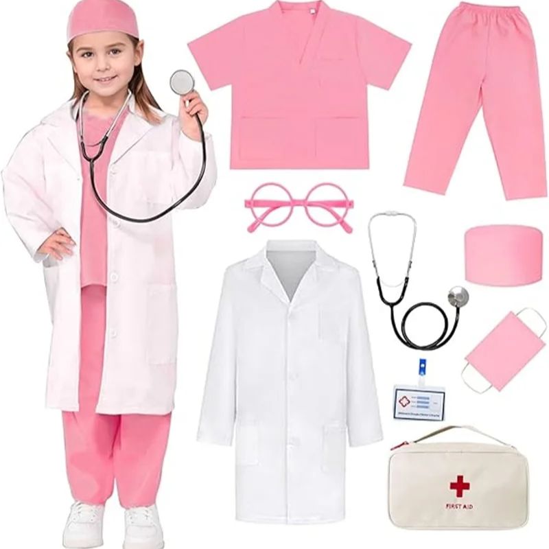 Kids Doctor Education - 키즈 탑 + 바지 + 코트