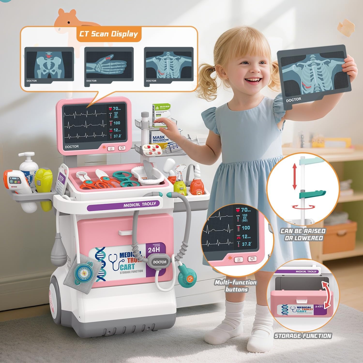 Kids Doctor Education - 디럭스 어린이 의사 놀이 세트 의료용