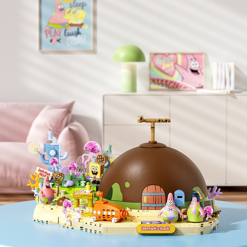 Kids Education Gift - 스폰지밥 패트릭 스타 록 하우스 블록
