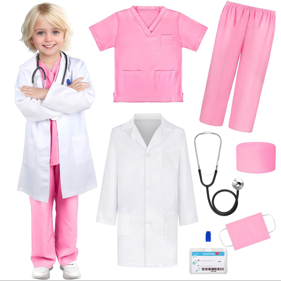 남녀 공용 편안한 화이트 의료 유니폼, 어린이 실험실  - Kids Doctor Education 리뷰 및 가격