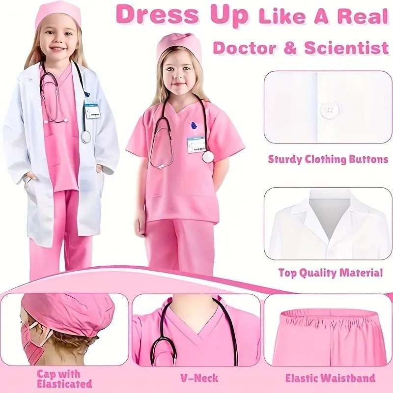 키즈 탑 + 바지 + 코트 + 액세서리 어린이를위한 실 - Kids Doctor Education 리뷰 및 가격