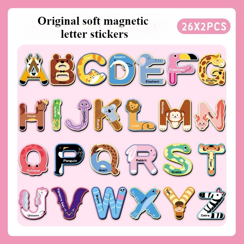 52Pcs 알파벳 자석 냉장고 스티커, 귀여운 만화 동 - Abc Kids Early Education 리뷰 및 가격